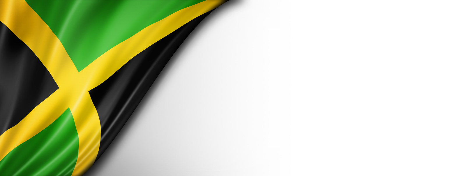 Jamaican Flag Isolated on White Banner